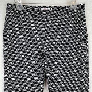Morgan De Toi Marine Jacquard Slim Leg Trousers Navy White Geometric Size 8 NEW